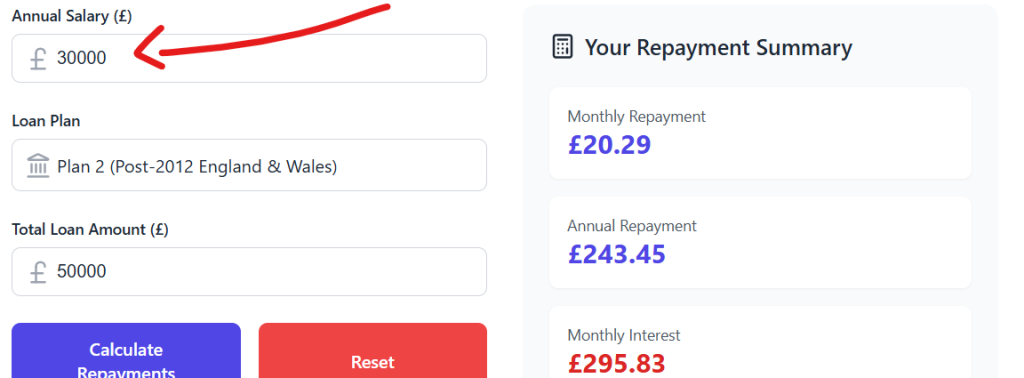 student loan repayment calculator Enter your annual salary